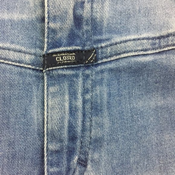 CLOSED Italy Light Wash Organic Cotton C91123 Skinny Pusher Long Jeans - Picture 5 of 10